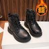 Kids Winter Warm Martin Boots Girls Boys Short Ankle With Fleece Lining Rubber Sole Flat Heel