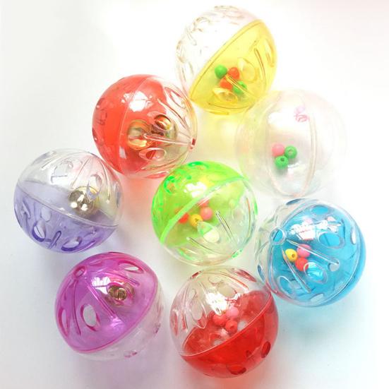 10Pcs Funny Pet Cat Kitten Bell Chase Hollow Ball Cage Chew Interactive Toy
