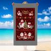 Christmas Printed Beach Towel Soft Quick Dry For Indoor Outdoor Home Use Holiday Gift