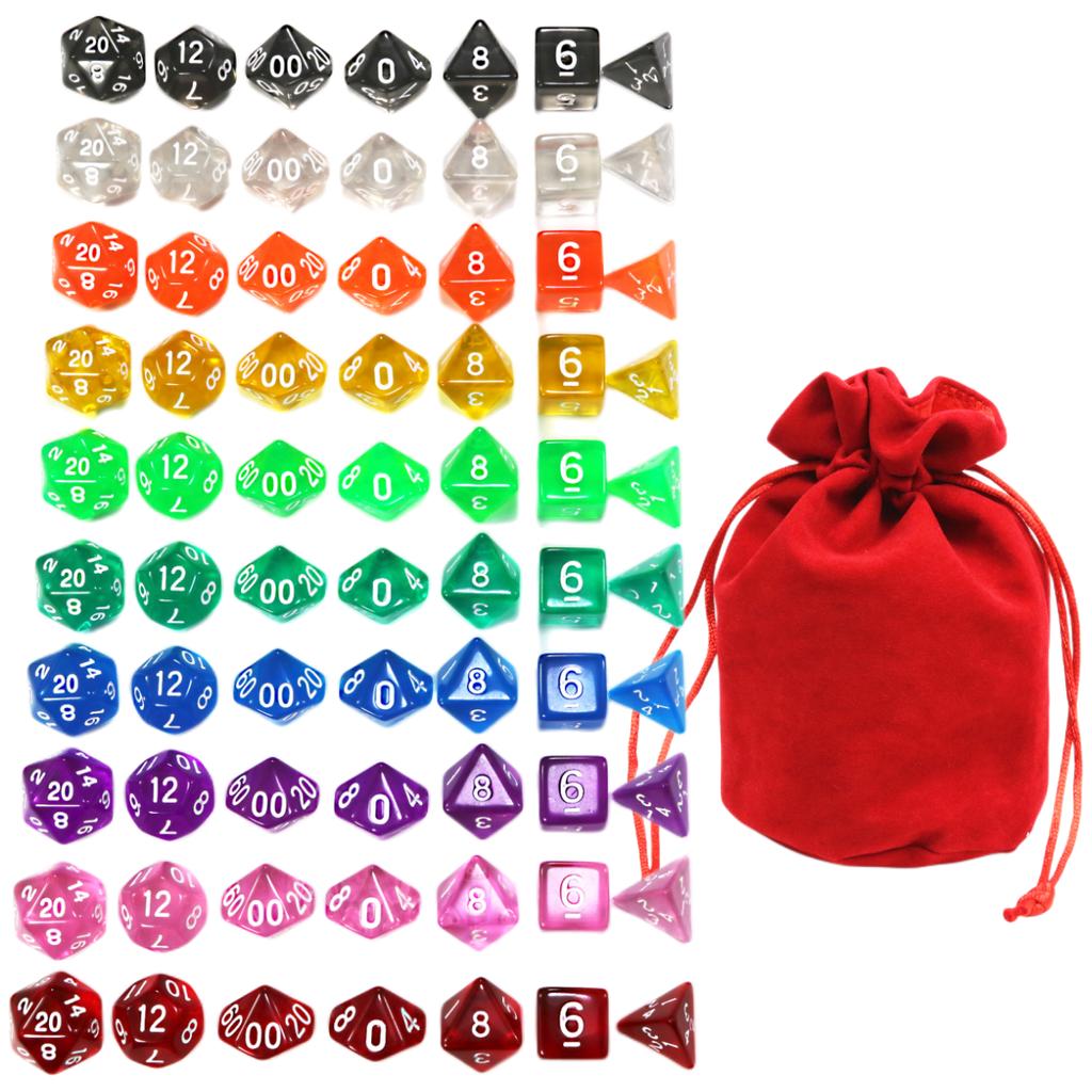 Dice Polyhedral Dice High Quality See Through Dice Game Kit Various Wonderful Colours for Board Game Party Games