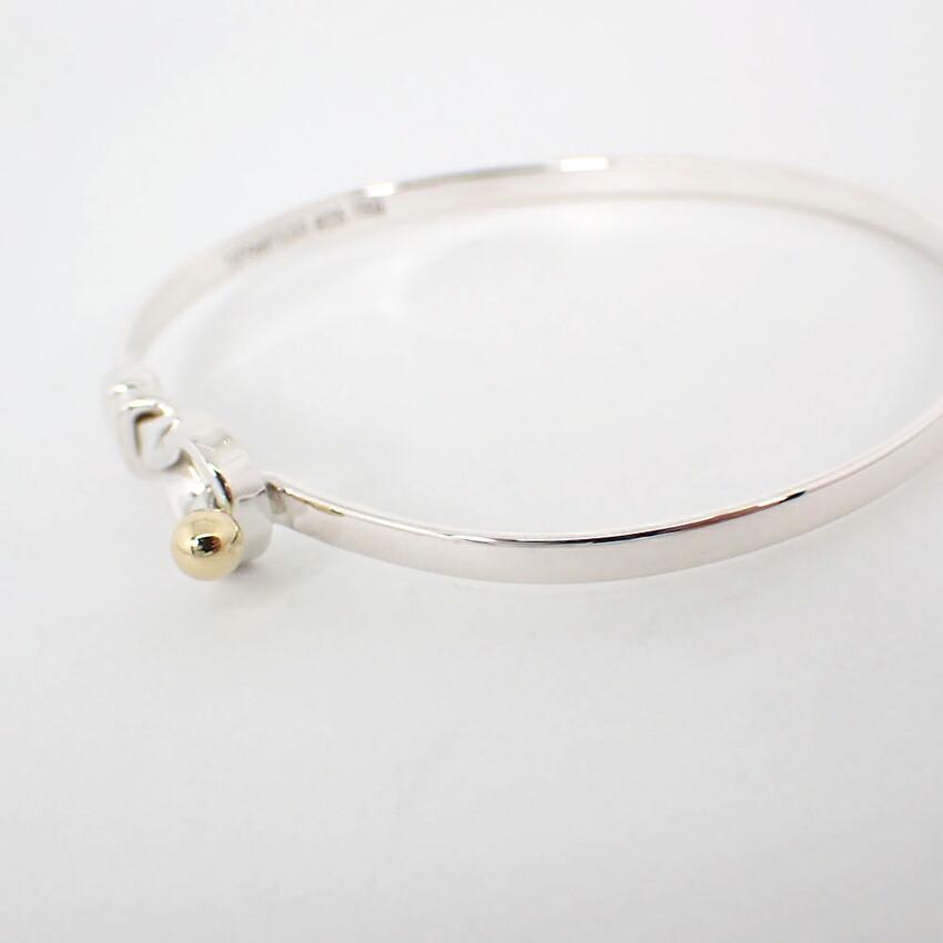 [Pre-owned] TIFFANY 925/750 Hook & Eye Bangle/j45-2