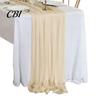 Chiffon Table Runner Sheer Flowing Runner, Wedding Elegant Solid Color Charming Dining Accessory for Home Bridal Shower Party Decor