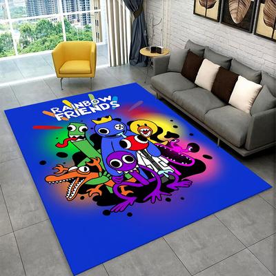 3D R-Rainbows Friends Cartoon Spel Tapijt Vloerkleed voor Slaapkamer Woonkamer Bank Speelkamer Deurmat Huisdecoratie, Kinder Vloerkleed Antislip