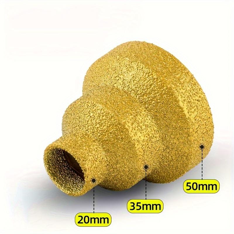 Diamond Brazing Cone Reamer Drill Bit Set, 20mm, 35mm, 50mm Sizes with M10 Thread, For Brickwork, Marble Drilling, and Trimming