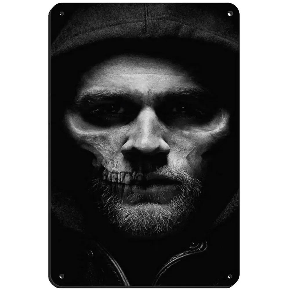 Metall Blechschild Sons of Anarchy Fear The Reaper Plakette Poster Bauernhof Zuhause Café Wanddekoration Vintage Metallplatte 12*8 Zoll