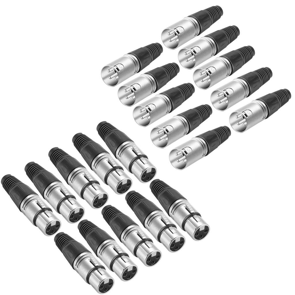 Neewer 3-Pin XLR Connector 20pcs 10M/10F Soldering
