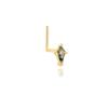 CANNER 1PC Natural Water Grass Horse Eye Zircon 925 Silver Piercing Earrings For Women Ins Simple Green Moss Earring