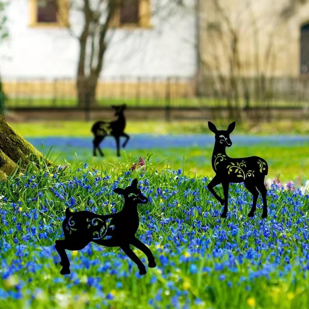 Schöne Metall-Hirsch-Pfahl-Statue - Elegante Außendekoration für Gartenpartys, Hausgartenkunst und Terrassen-Dekor