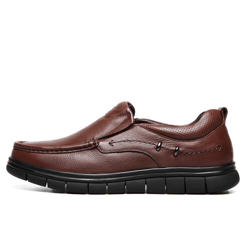 New Genuine Leather Casual Shoes for Men Handmade Slip on Flats Versatile Outdoor Walking Footwear Loafers Breathable Sneakers