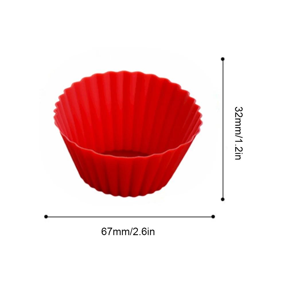 6-48Pc Silicone Cake Mold Round Muffin Mold Kitchen Cooking DIY Cake Bakeware Microwave Baking Mold Cupcake Cake Decorating Tool
