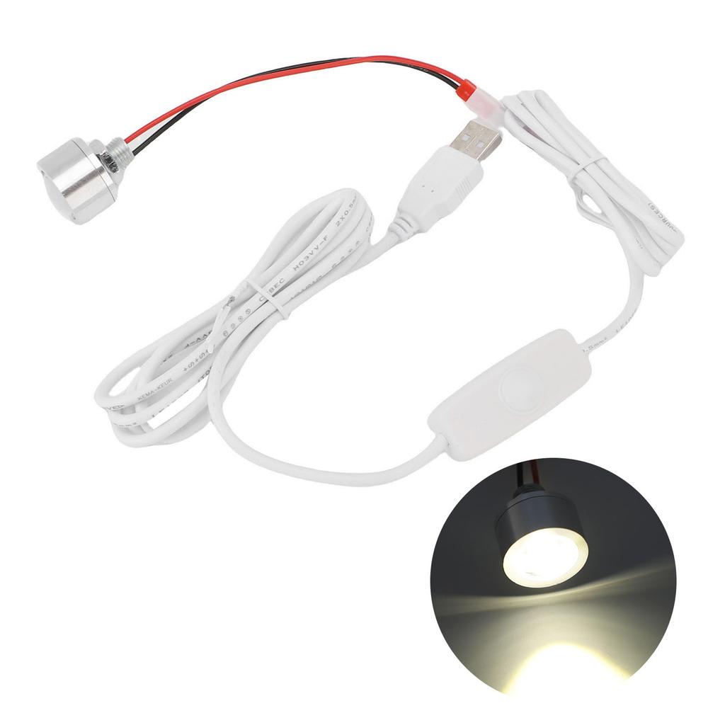 LED Spotlight Stepless Dimmable USB Plug in Spotlight 80LM 4000K 1W for Wall Art Jewelry Display Closet Hallway