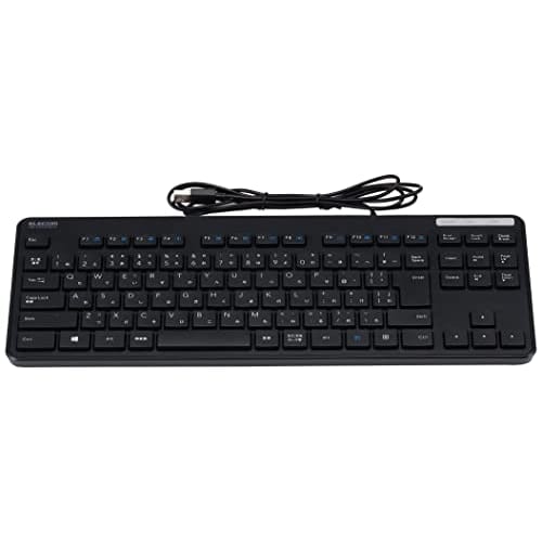 Elecom Keyboard Wired Membrane Thin Compact Keyboard Black TK-FCM107XBK