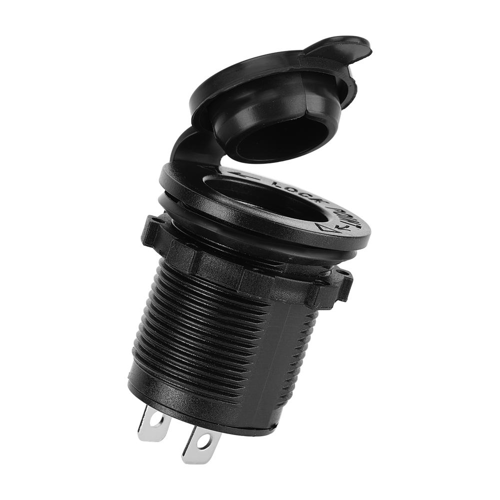 12V 24V ABS Car Motorcycle Cigarette Lighter Power Plug Socket with Waterproof Cover