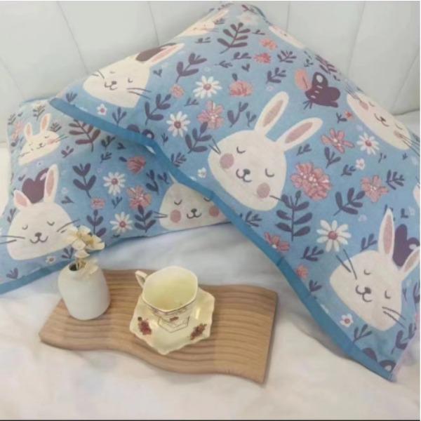 Gauze Multi-layer Pillow Towel Colored Woven Jacquard Cotton Student Children Couple Home Soft and Comfortable Large Pillow Towel