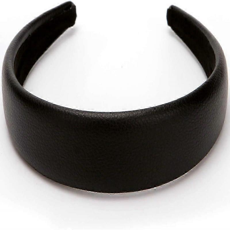 Fascia rigida in pelle da 1,7 pollici, fascia larga, fascia imbottita, fascia per capelli per donna