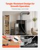Chimney Sweep Kit, 7m Maximum Extendable Length Chimney Brush, Chimneys Cleaning Kit with Bristle Replacements & Goggles, 90° Bendable Fireplace