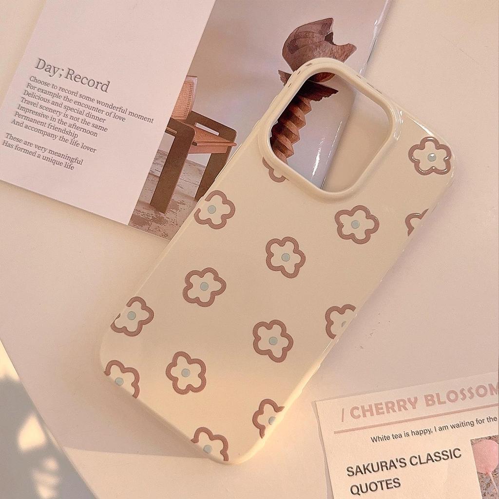 Květinový kryt na telefon s jemnými liniemi vhodný pro telefony Apple