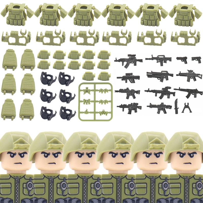 City SWAT Ghost Commando Figures Building Blocks Modern Police Special Forces UN Army Soldier Military Weapone Bricks Toys