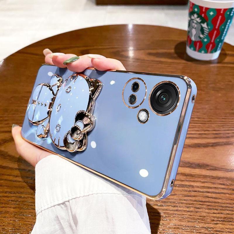 oppoK11X Mobile Phone Case Electroplated KT Cat Bracket Makeup Mirror K1Pro Silicone Soft Case Protective Case K11