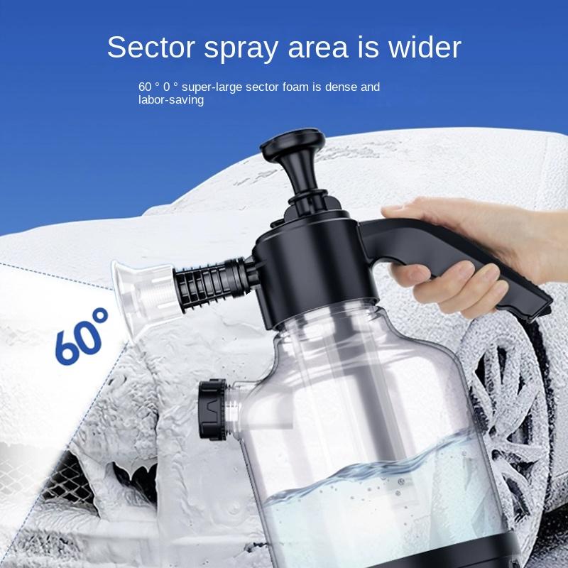 2.5L Hand Pump Foam Sprayer with 3 Types of Nozzle Hand Pneumatic Foam Cannon Snow Foam Car Wash Spray Bottle Car Window Cleanin