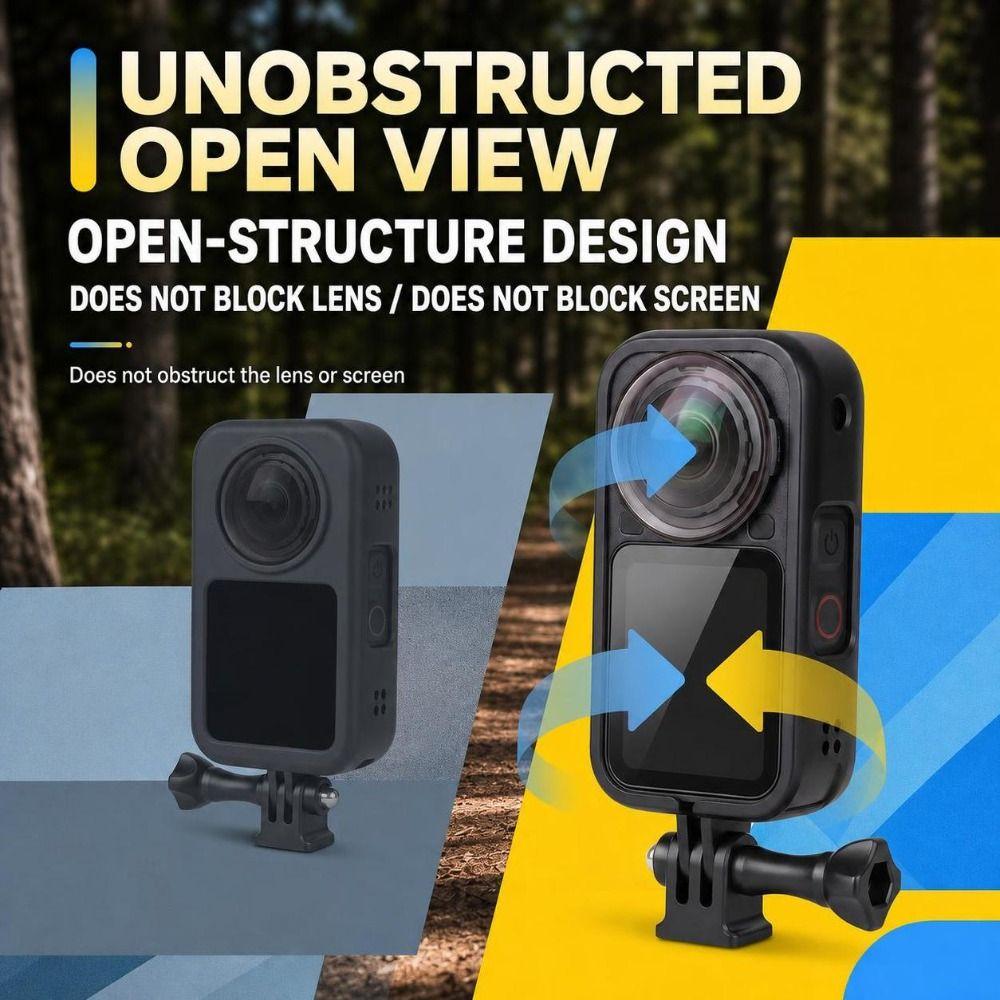 Open Frame Action Camera Cage PVC Panoramic Camera Housing Camera Mounting Cage for Insta 360 X6