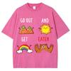 Girly Cartoon Graphic Print Washed Women T-Shirt Cotton Loose Oversized Short Sleeve Cute Design Top Tee