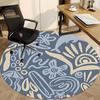 1pc Floral Patterns Office Round Area Rug, Indoor Mat Suitable For Office, Under Office Chairs Bedroom Living Room Home Decor, Room Deco