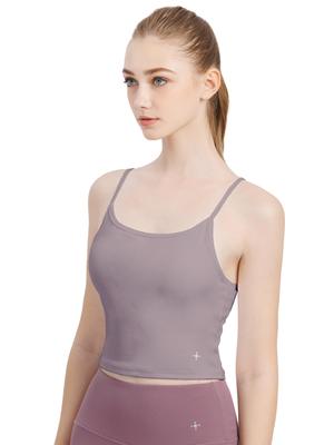 Loopa Daily Cropped Camisole with Yoga Hot Fitness Bra Top Lavender Size M Cups, Wear, Yoga, / Gray,
