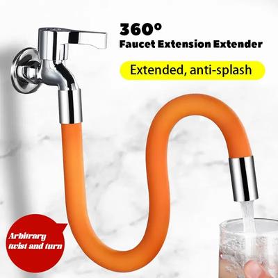 Kitchen Faucet Extension Extender Universal 360° Rotating Silicone Flexible Hose Water Tap Pipe Tube for Bathroom Wash Basin