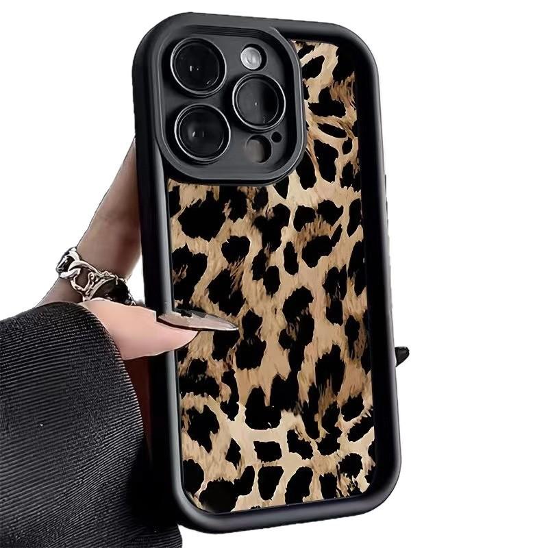European and American style leopard print case for Apple iPhone 15 Pro, iPhone 17 Air, new 16-inch, premium 14-inch, popular online 13-inch models.
