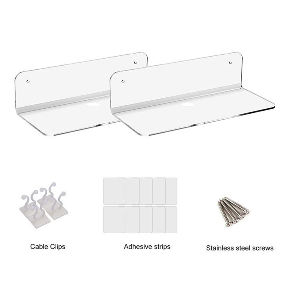 Floating Shelf For Wall Clear Wall Mount Floating Stand For Security Camera Mini Speaker In Bedroom Bathroom Kitchen Living Room