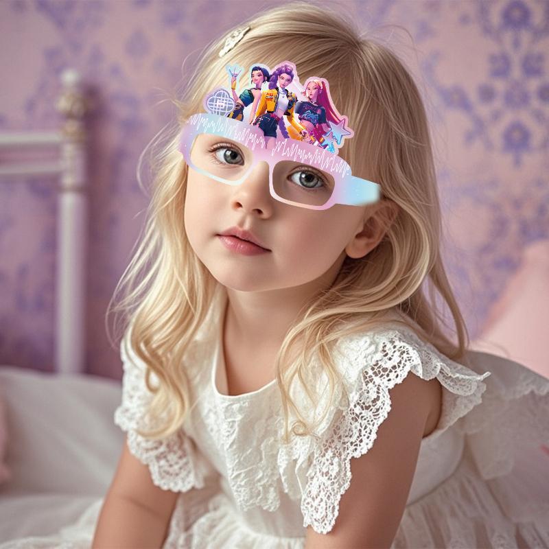 6/12 Stück/Set Dämonenjäger Party Dekoration Papierbrillen Masken Foto-Requisiten Kinder Happy Birthday Party Zubehör