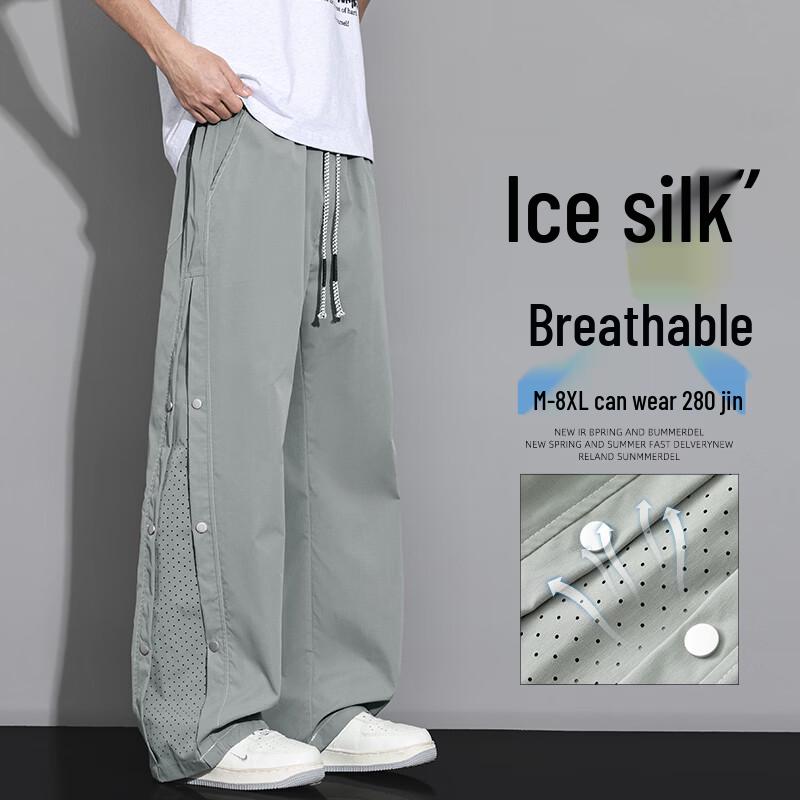 FARUISHI Men s Summer Rivet Patchwork Casual Pants 3XL