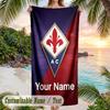 Beach Towel Fiorentina FC Print Custom Name Text Soft Towel for Swimming Pool