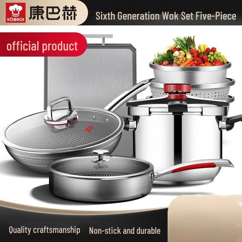 Konco Red Dot Temp Control Cookware Set