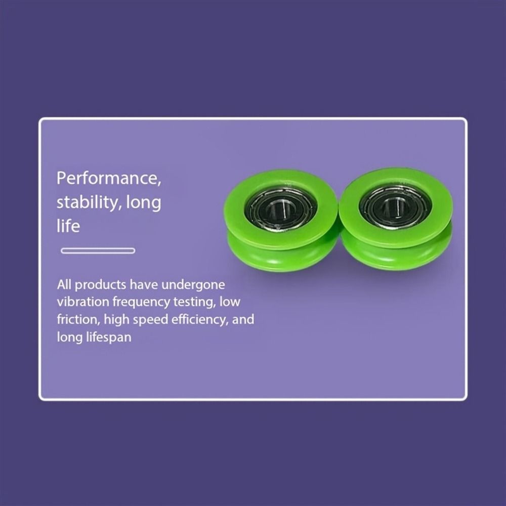 10Pcs Stainless Steel Bearing Pulley 5mm Rubber-Coated Pulley  for Bathroom Mobile Door