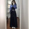Das neue super gut aussehende One-Shoulder-Spleiß-Oberteil Damen Koreanische Version Taille locker und dünn Freizeithose Zweiteiliges Set