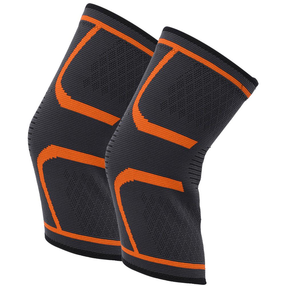 Knee Support Fitness Running Cycling Braces Kneepad Sport Gym Knee Pad Elastic Orange XL