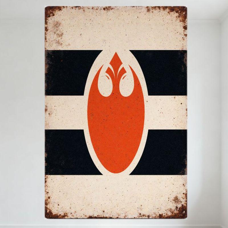 

Vintage Rustic Orange Abstract Creature Tin Sign Black White Striped Retro Emblem Metal Plaque for Man Cave Home Bar Wall Decor 20x30cm（7.8x11.8inch）