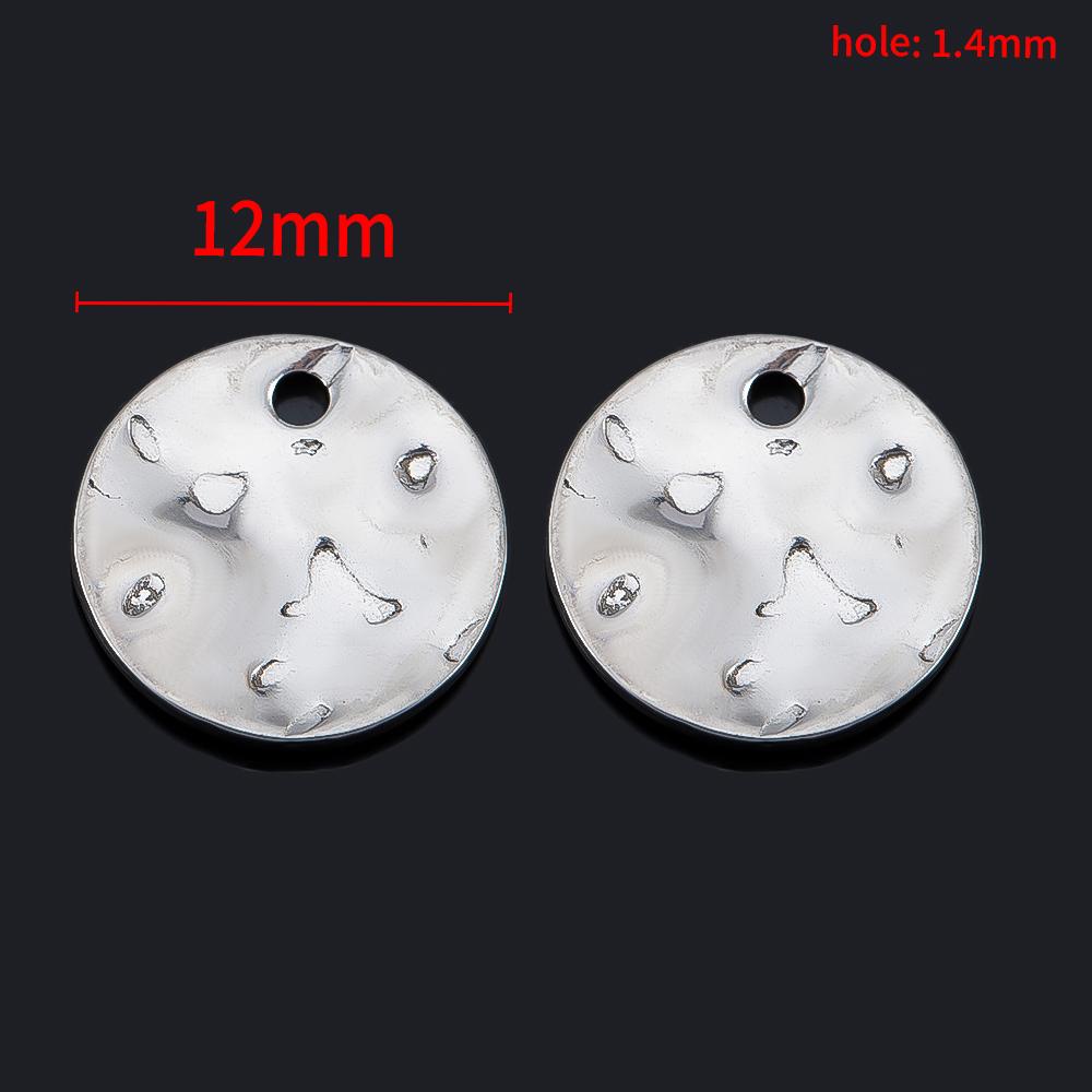 20pcs 8mm 10mm 12mm Stainless Steel Charms Round Blank Stamping Tag Pendants for DIY Bracelet Necklace Jewelry Making Materials