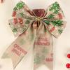 2pcs Decoration Bow Christmas Tree Pattern Print Party Decorative