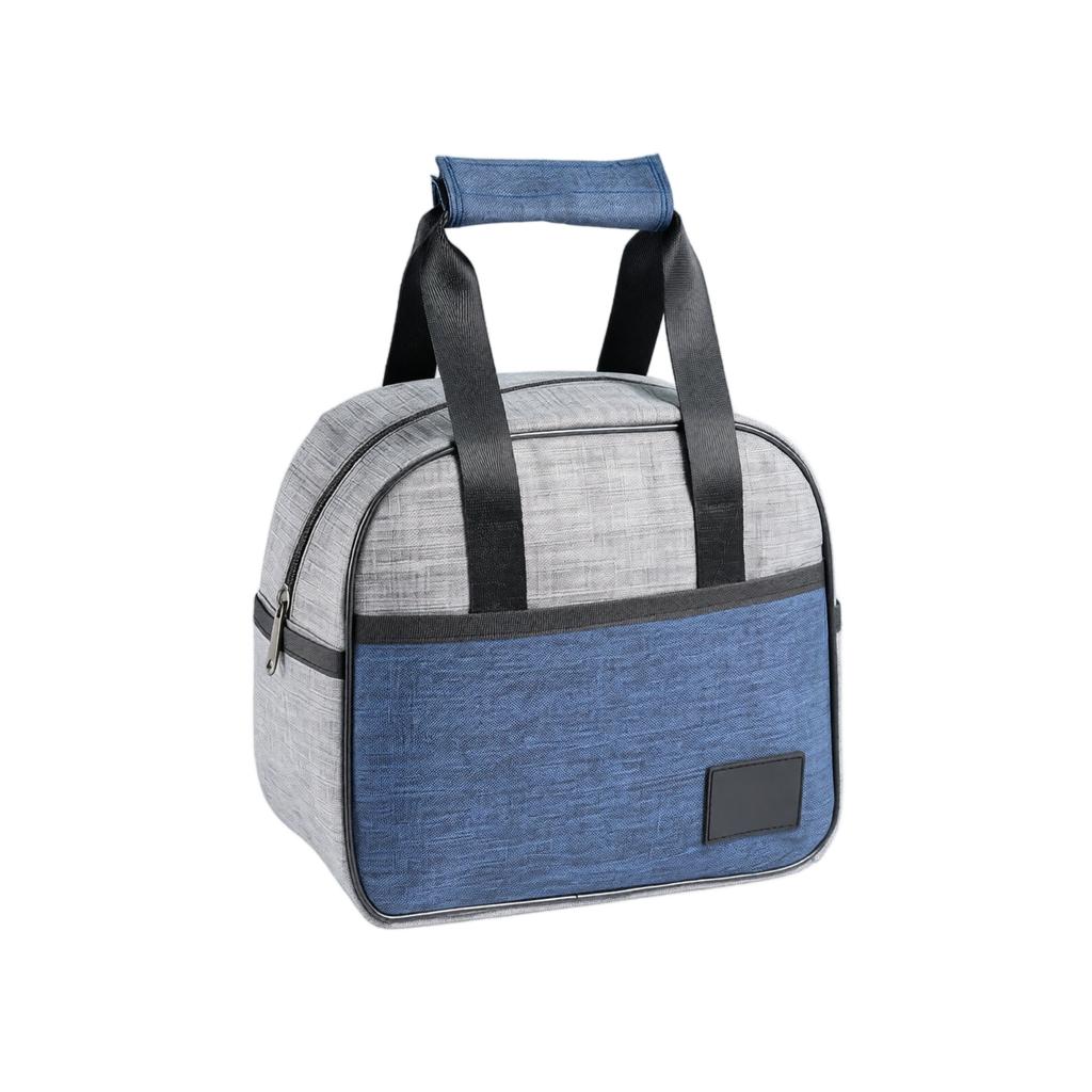 Oxford Fabric Portable Handheld Lunch Bag Insulated Cooler Bag with Front Pocket and Dual Handles for Food Storage and Transportation