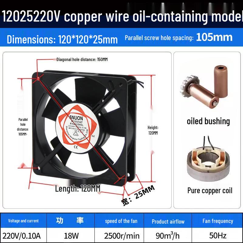 Бесшумный промышленный осевой вентилятор: 220В, 24В, 380В Охлаждение и вентиляция для распределительных шкафов