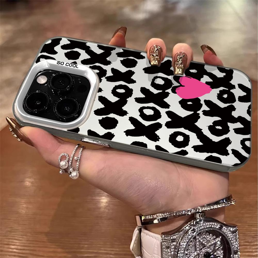 XOXO Leopard Print Case For iPhone 17 16 11 Pro Max Cases iPhone 11 12 13 ProMax 14 15 16E 7 8 Plus 17Air XS XR Shockproof Cover