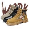 Mens Boots Fashion Motorcycle Boots Fashion Casual High Top Booties High Quality Leather Ankle Boots for Men Platform Boot Botas