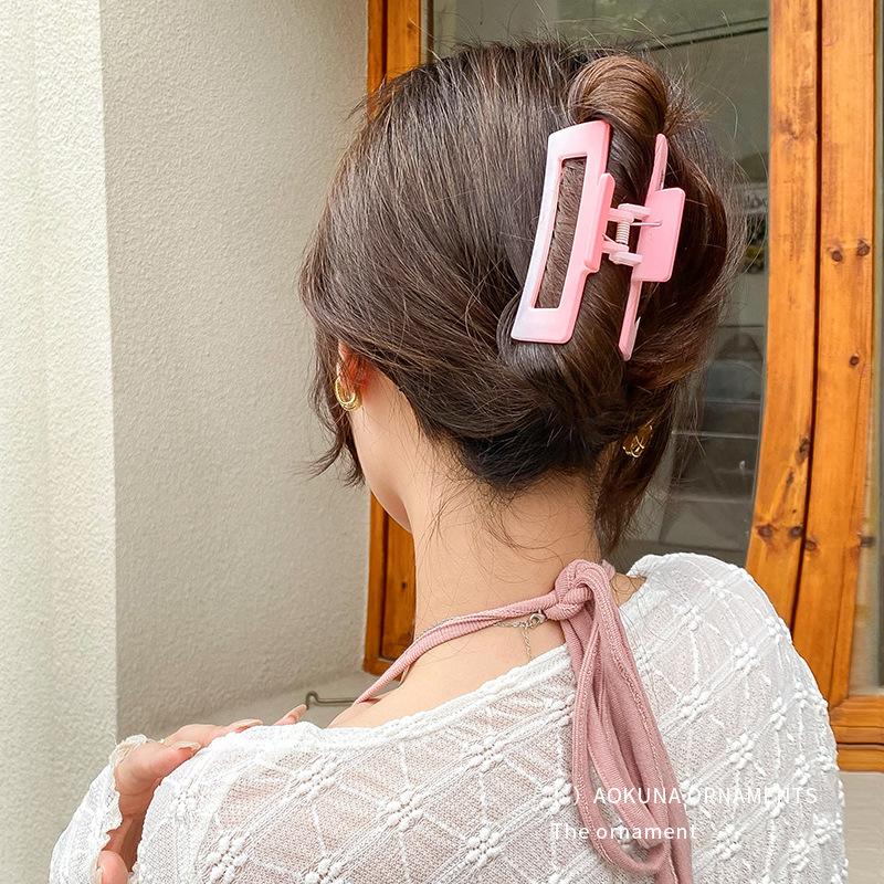 8 STÜCKE/SET Große Greifkralle Hai-Klammer Quadratische Klammer Damenfarbe Hoher Pferdeschwanz Greifer Stark Fixiert Haarschmuck