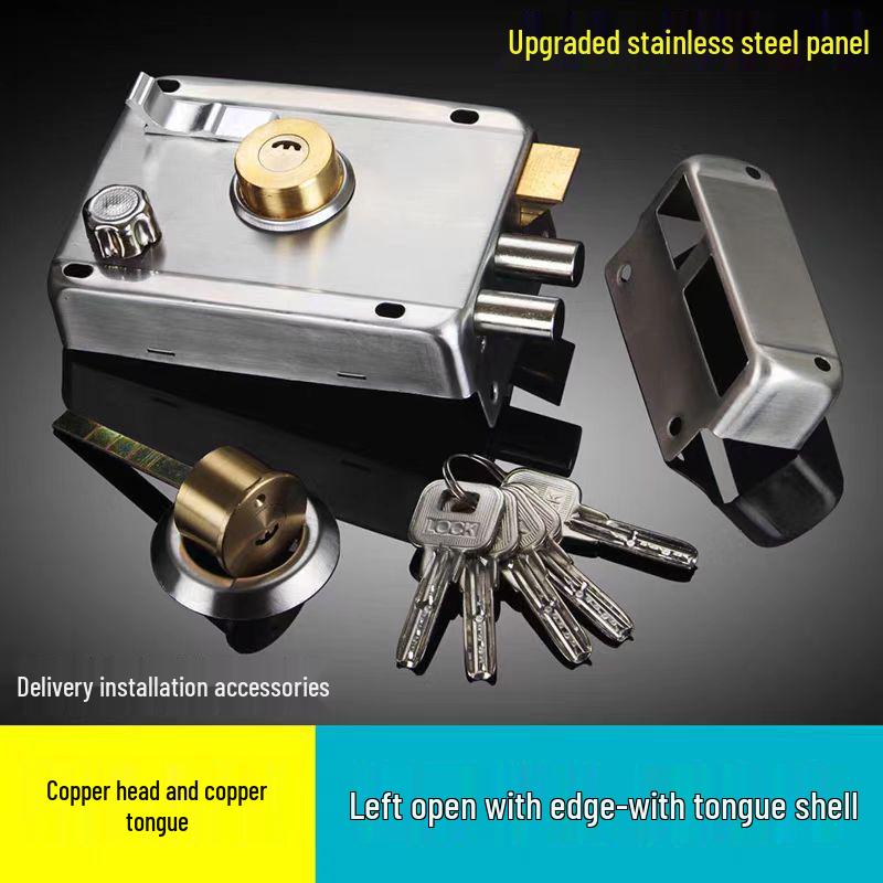 Universal Stainless Steel Anti-theft Door Lock for Bedroom, Dormitory, or Main Door