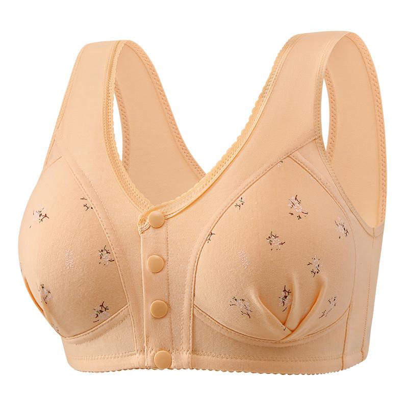 

Дышащий хлопковый бюстгальтер без косточек с застежкой спереди для женщин среднего возраста и больших размеров 48/110