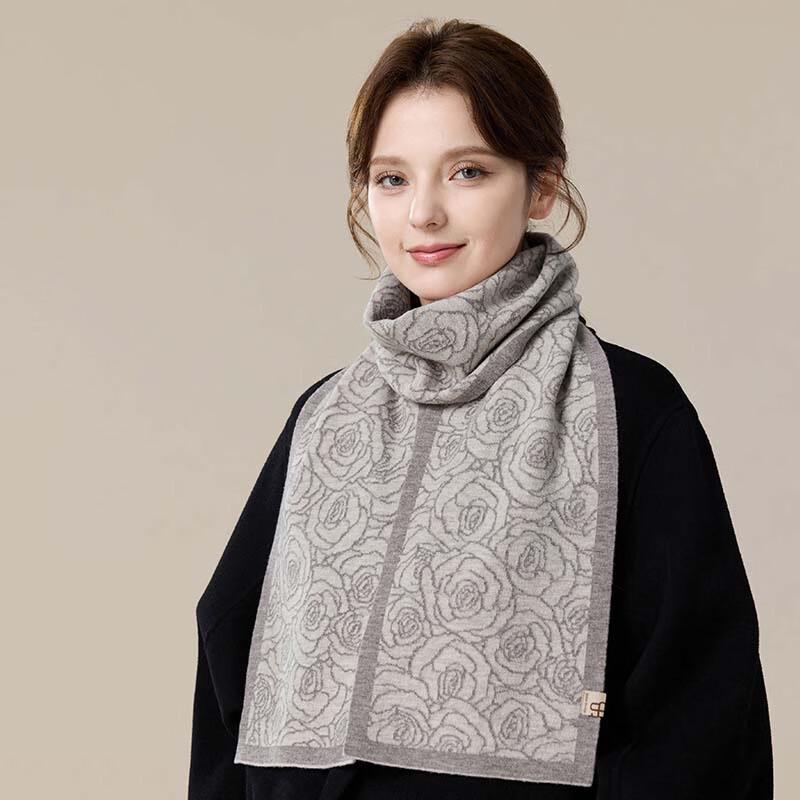 JIUMU Women's Thickened Double-Sided Wool Scarf & Shawl