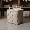 Woven PU Leather Basket Elegant Design Storage Bin